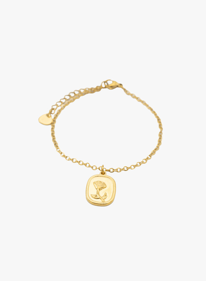 Bedel armband plaque rose