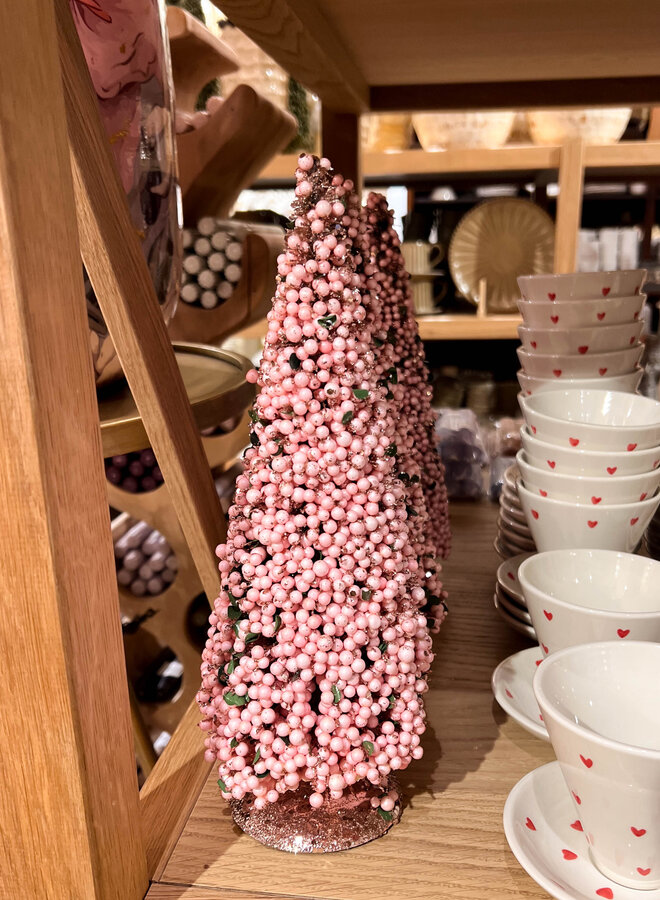 Kerstboom ornament berry roze 30cm