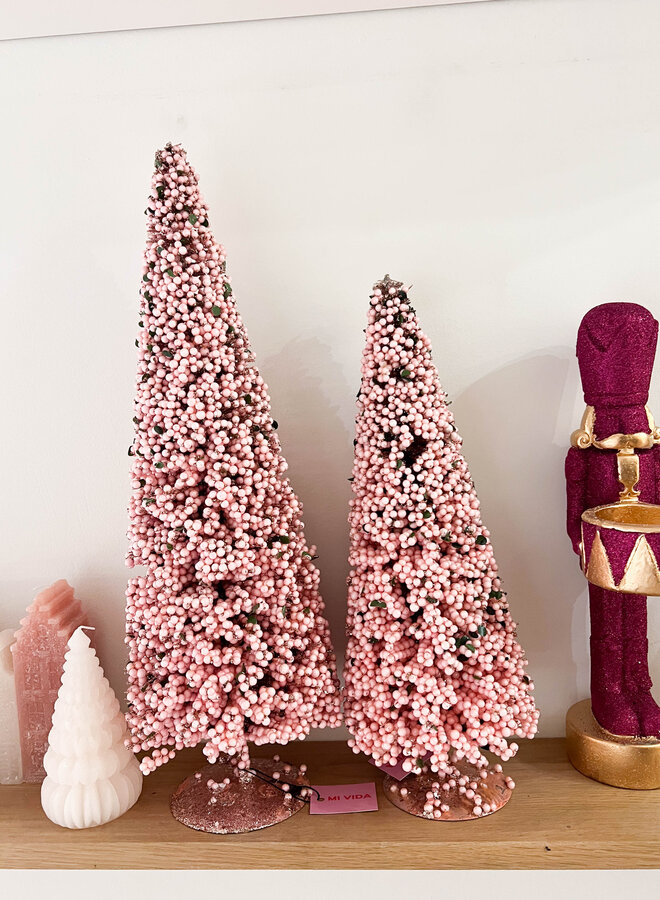 Kerstboom ornament berry roze 40cm