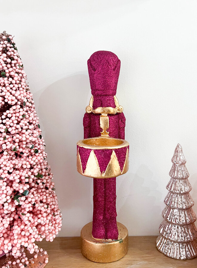 Ornament notenkraker roze 42cm