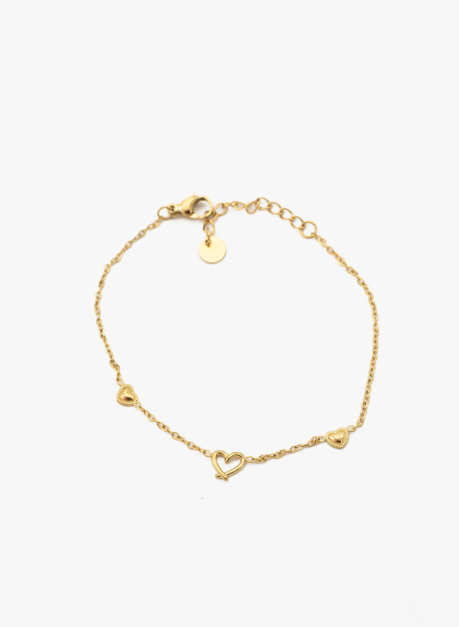 Armband hart hart hart goud