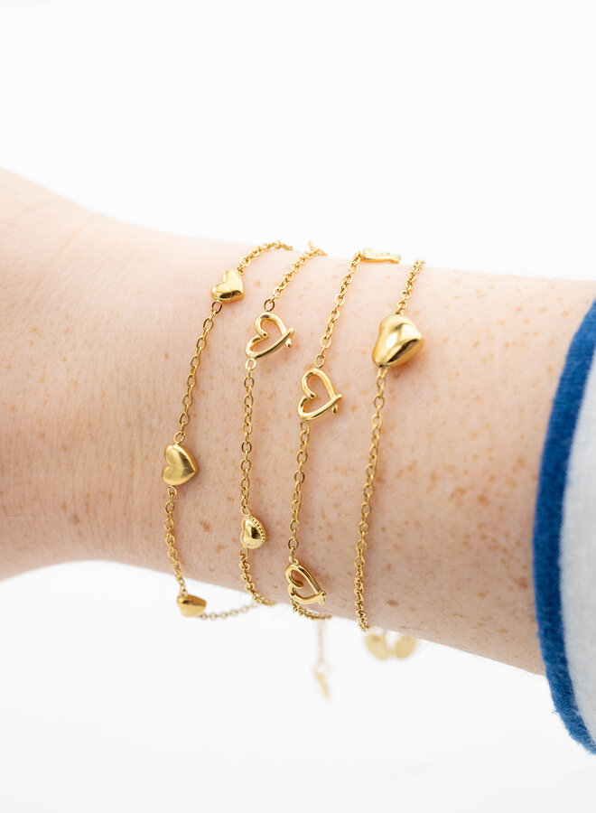 Armband hart hart hart goud