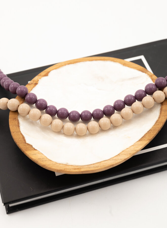 Midi kralen ketting paars