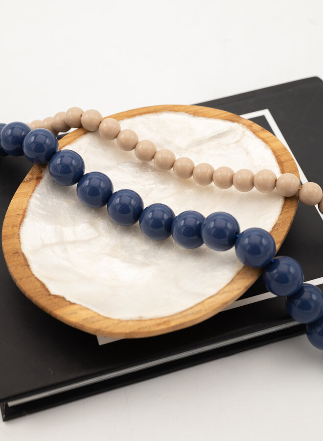 Midi kralen ketting beige