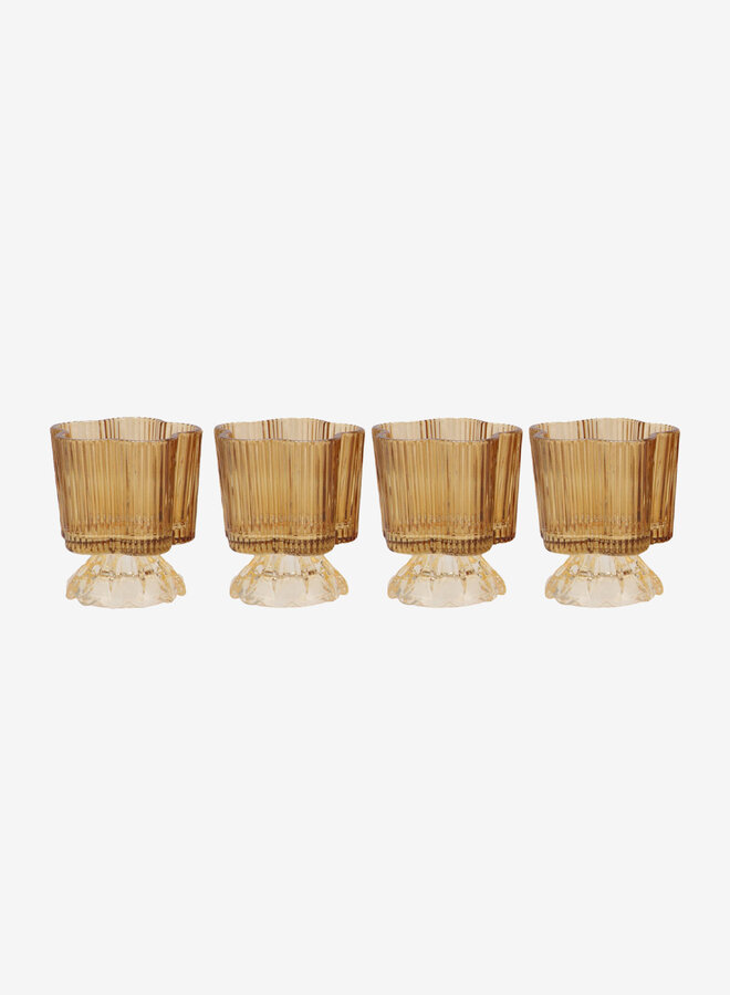 Theelichthouder op voet bloem S