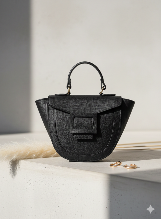 Leren tas Wende zwart