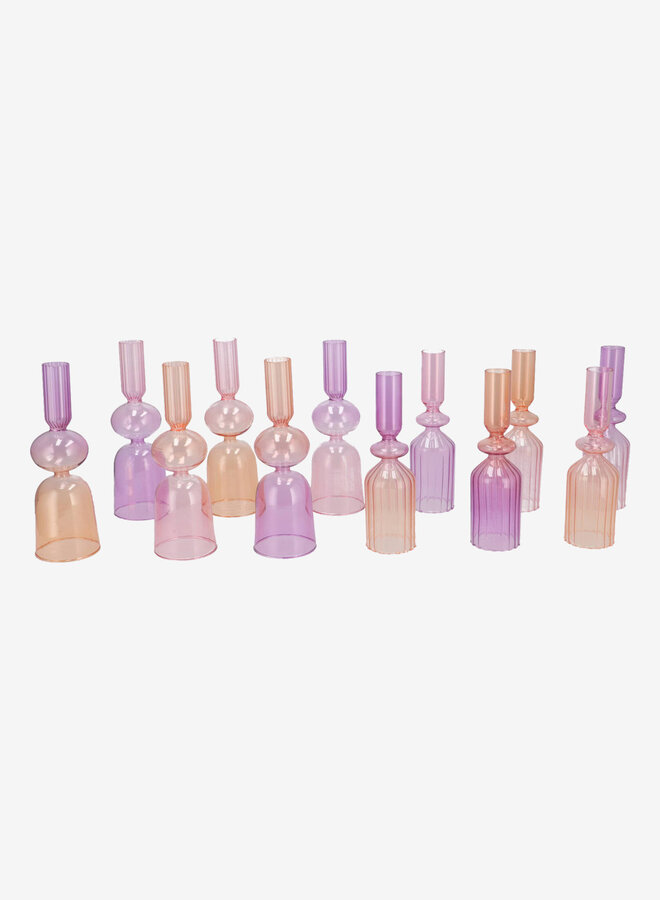 Kandelaar glas color transparant