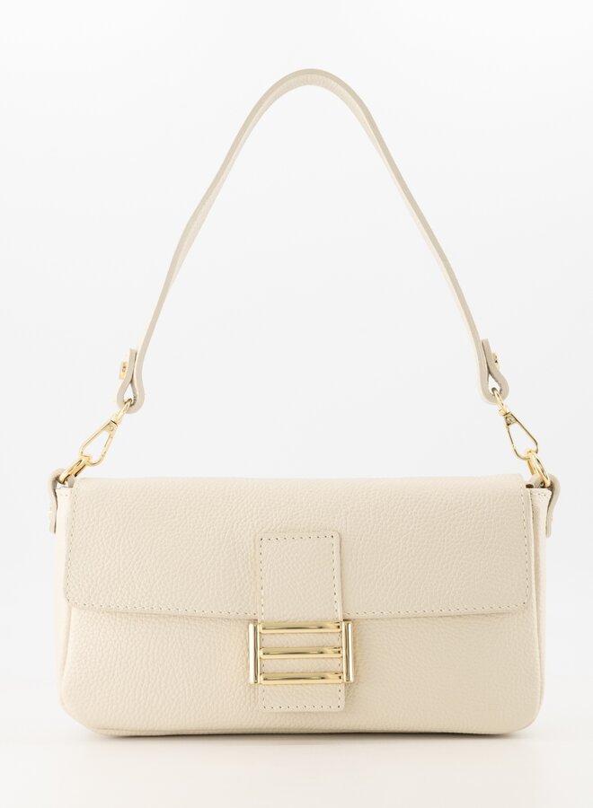 Luxe schoudertas leer Zila ecru