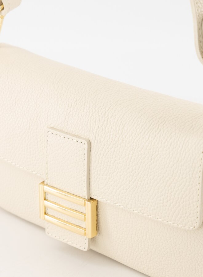 Luxe schoudertas leer Zila ecru