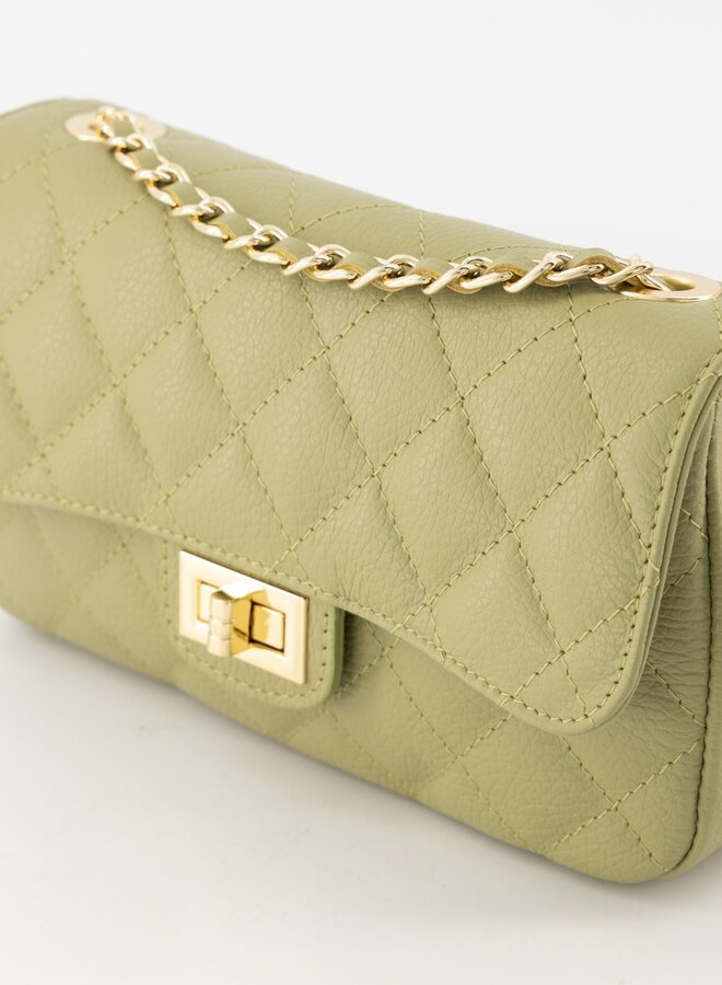 Leren tas Sophia mosgroen