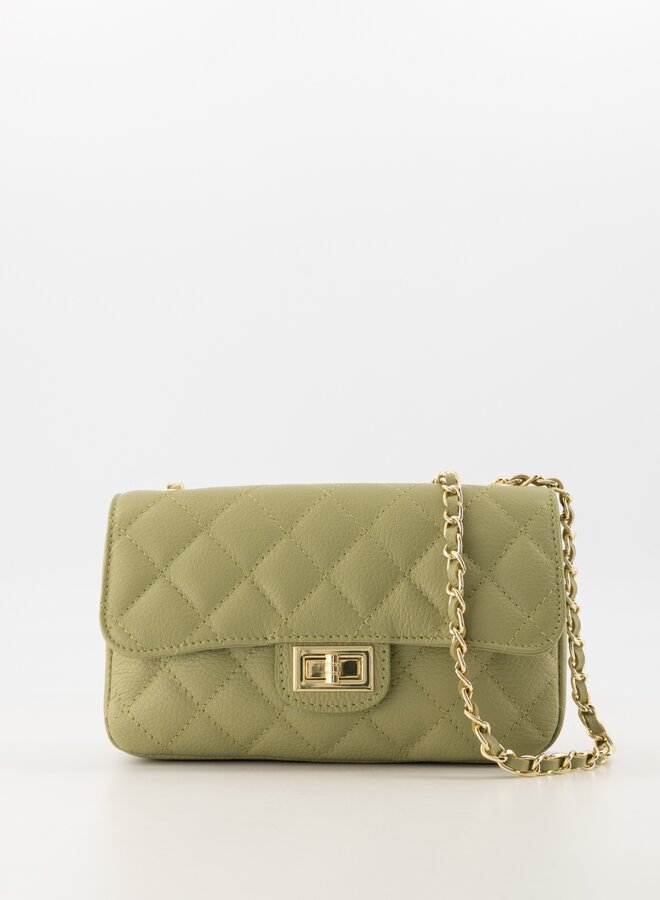 Leren tas Sophia mosgroen