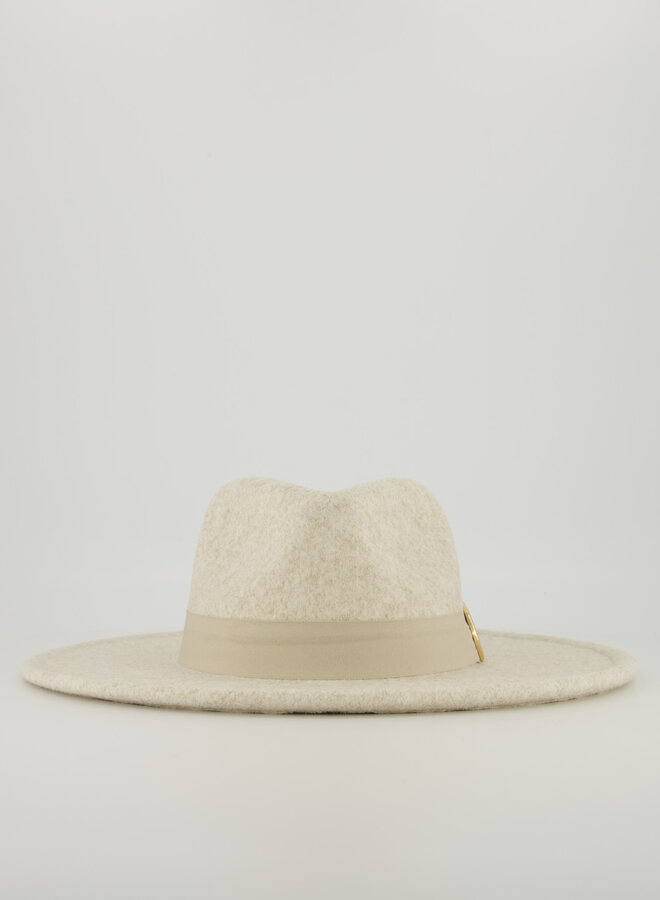 Hoed Chiara stof beige - The Beige Fedora