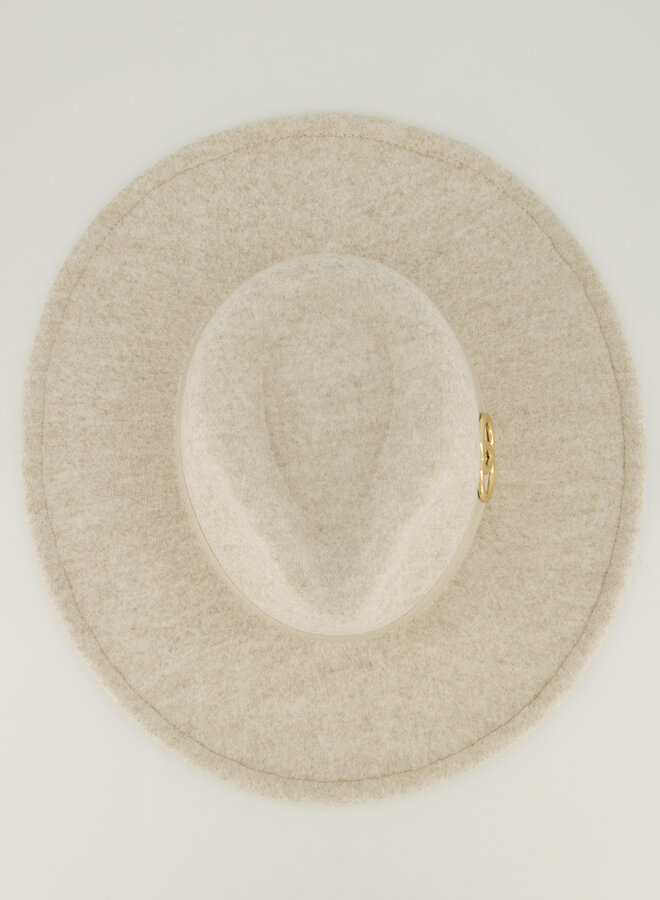 Hoed Chiara stof beige - The Beige Fedora