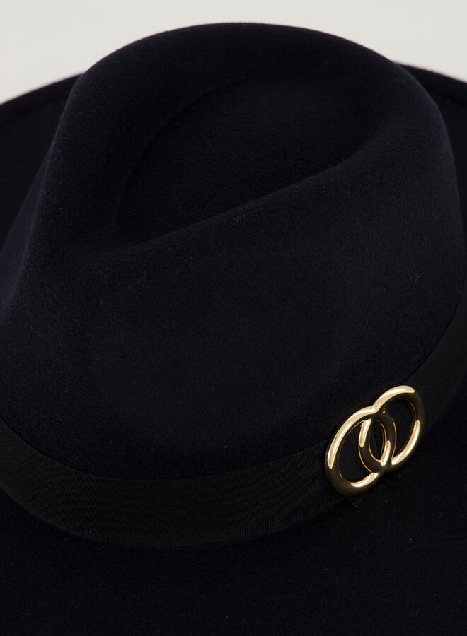 Hoed Chiara stof zwart - Fedora hoed zwart
