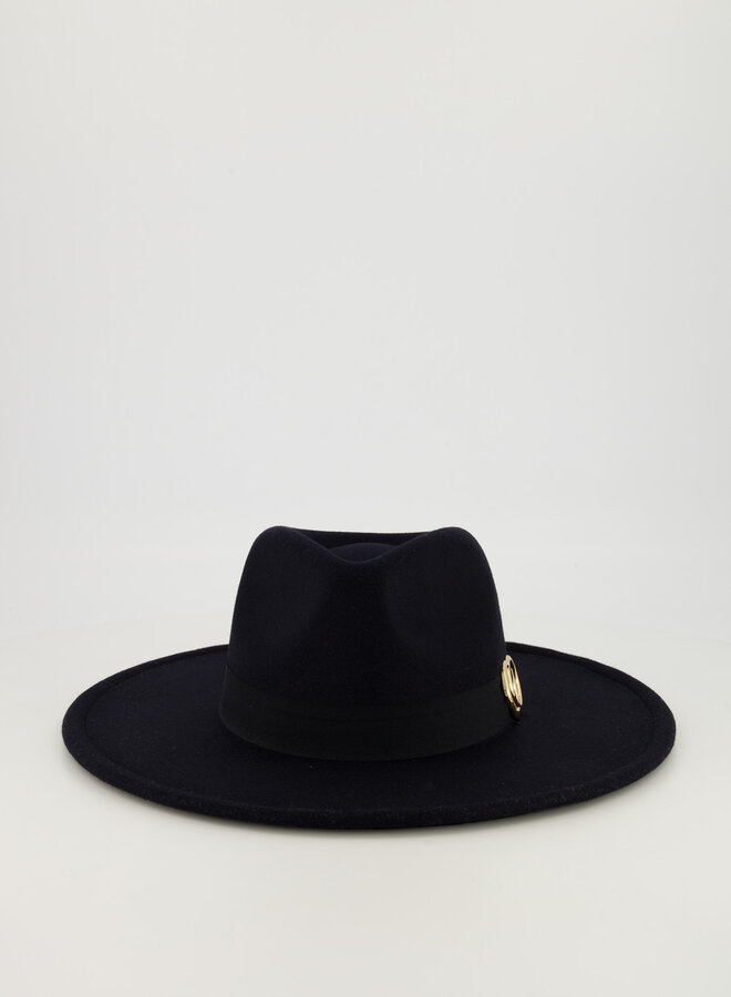 Hoed Chiara stof zwart - Fedora hoed zwart