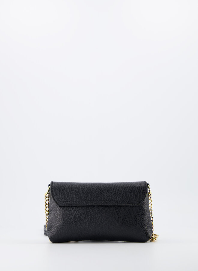 Leren schoudertas Finley zwart