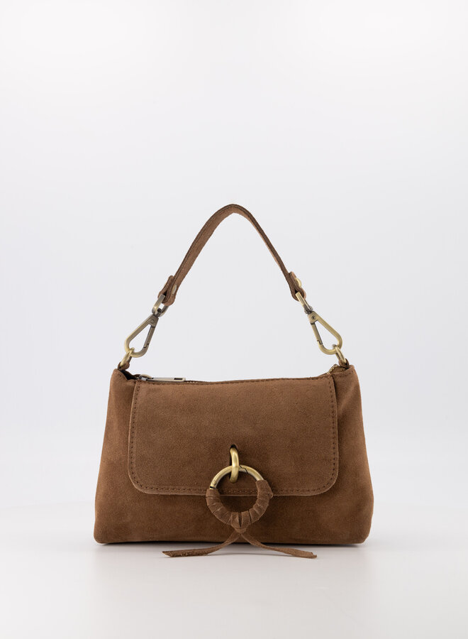Suede tas Coco taupe