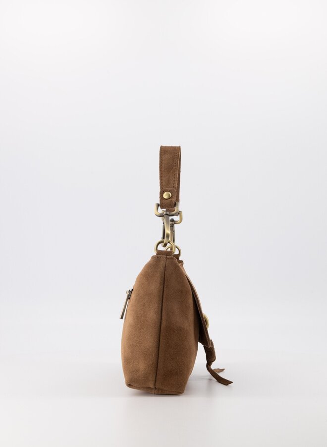 Suede tas Coco taupe