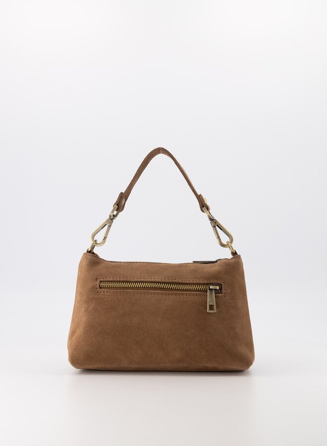 Suede tas Coco taupe