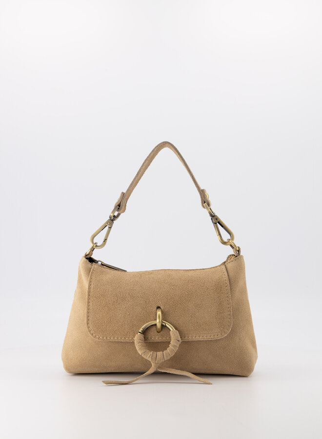 Suede tas Coco zand