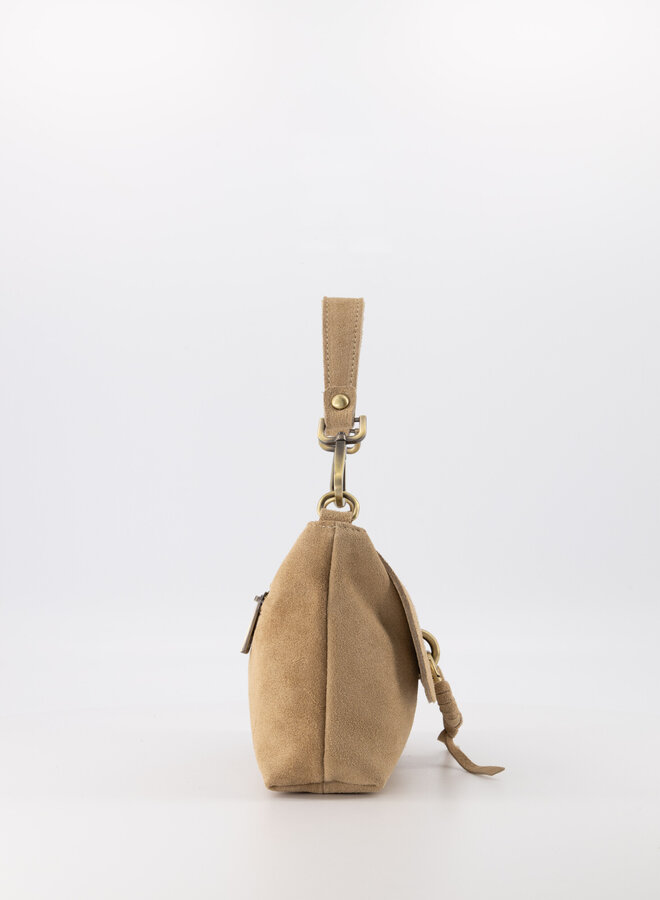 Suede tas Coco zand