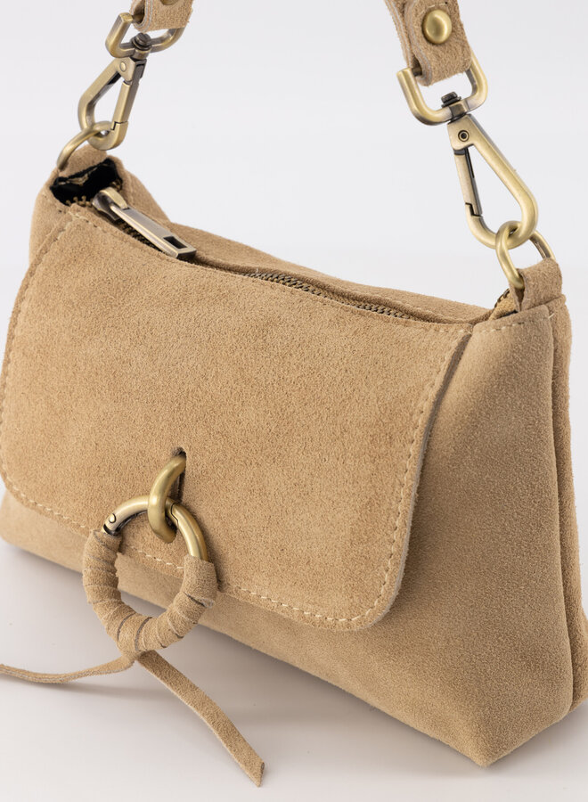 Suede tas Coco zand
