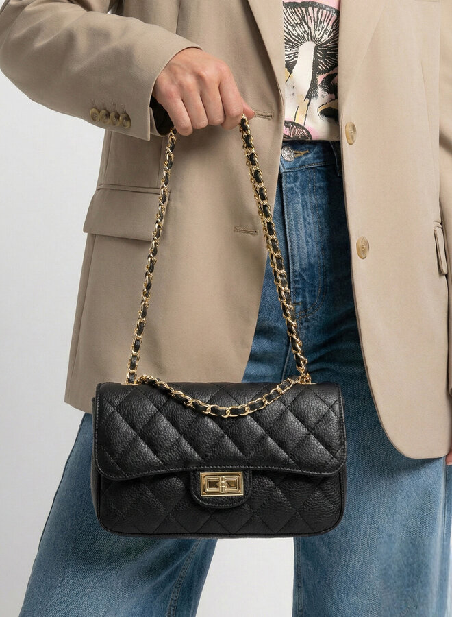 Leren tas Sophia zwart