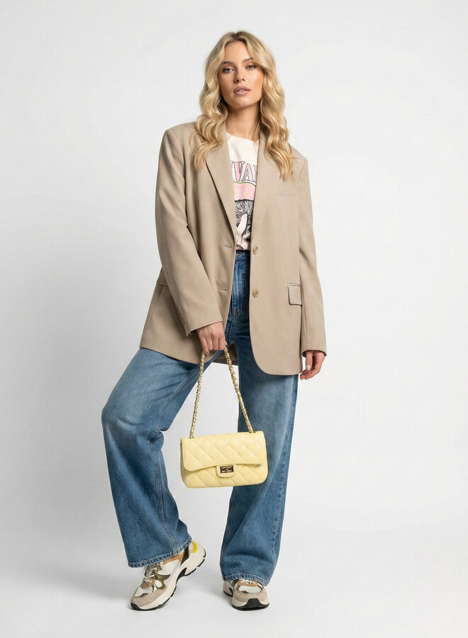 Leren tas Sophia botergeel