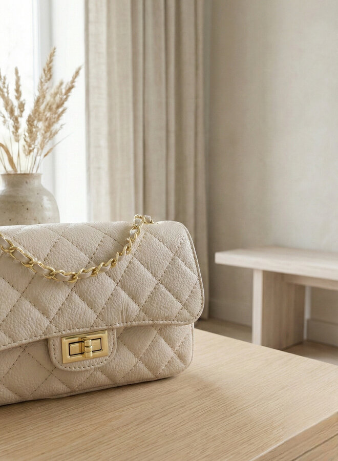 Leren tas Sophia ecru