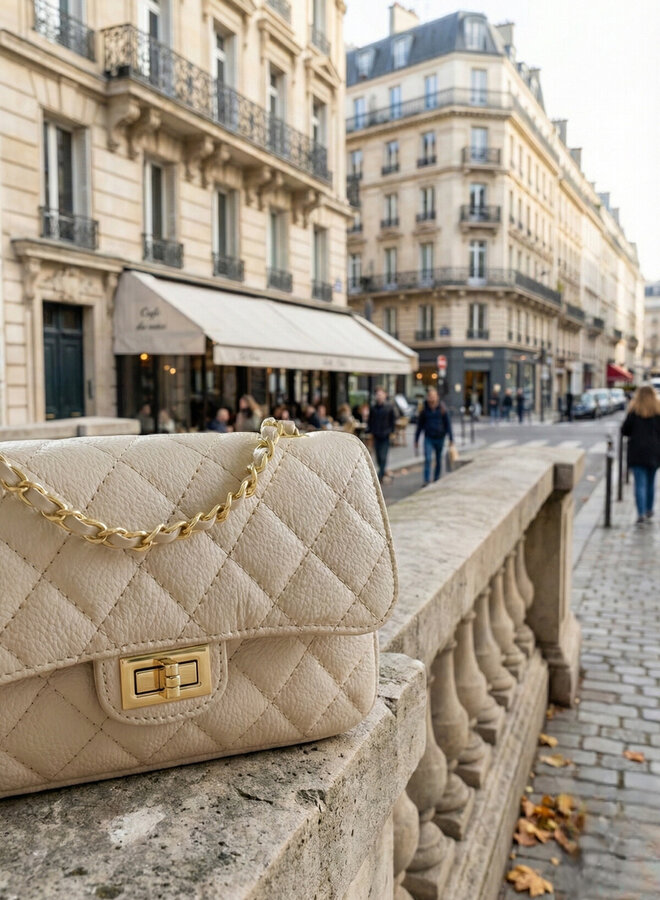 Leren tas Sophia ecru