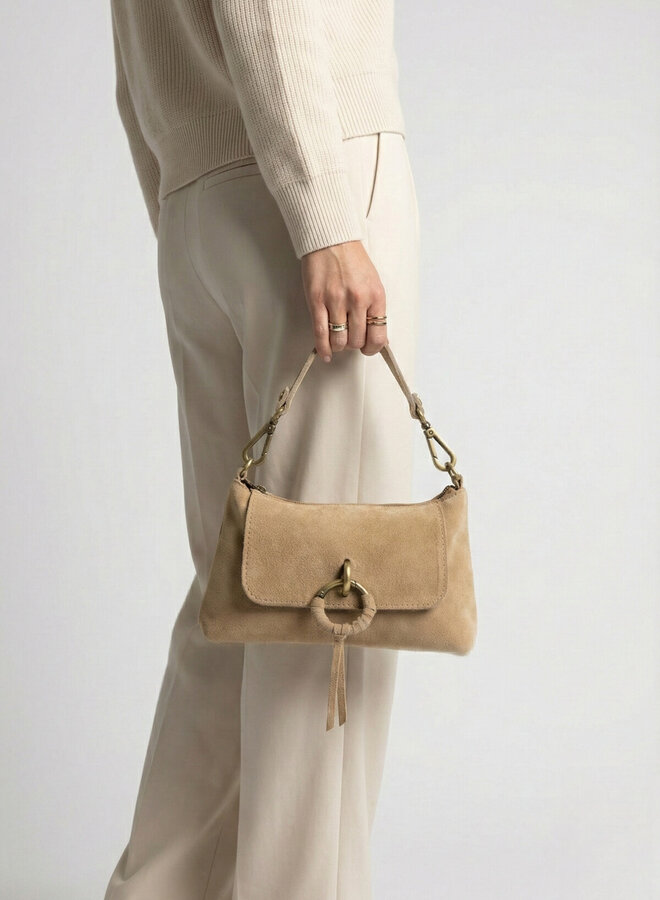 Suede tas Coco zand