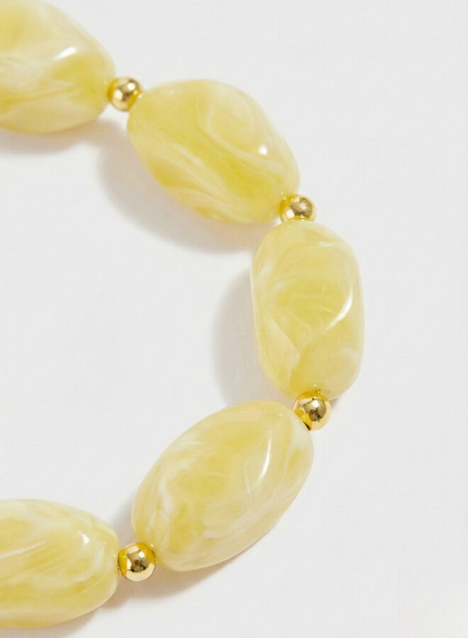 Telefoonkoord kralen stenen creme