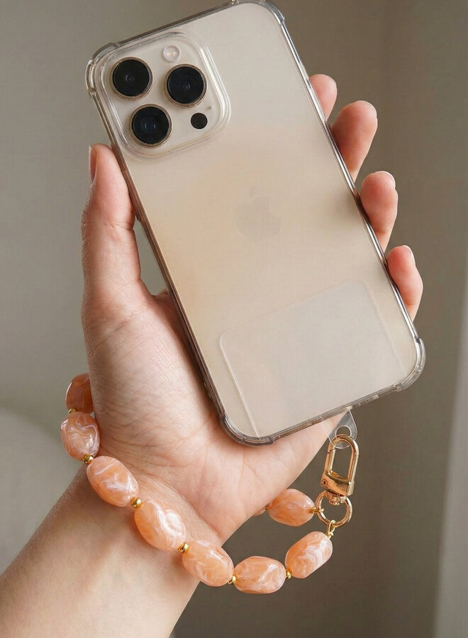 Telefoonkoord kralen stenen koraal