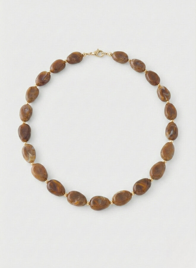 Ketting met bruine kralen