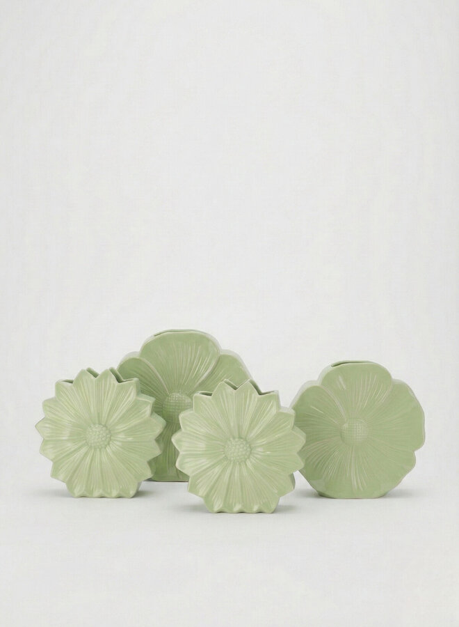 Bloemenvaas madeliefje groen 5x10cm