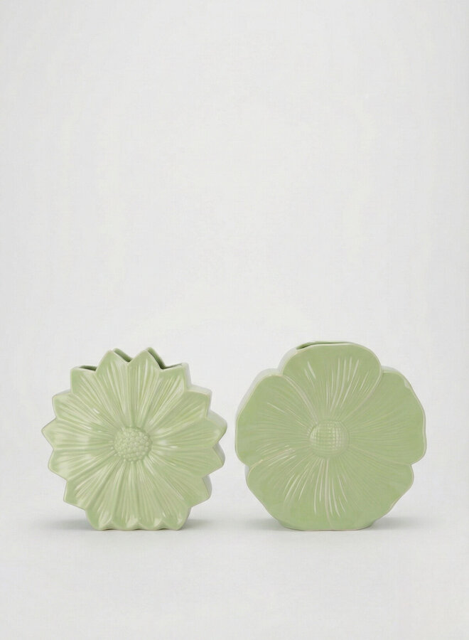 Bloemenvaas madeliefje groen 5x10cm