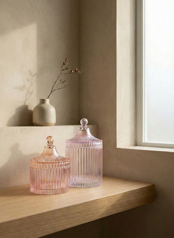 Potje glas roze 11x17 cm