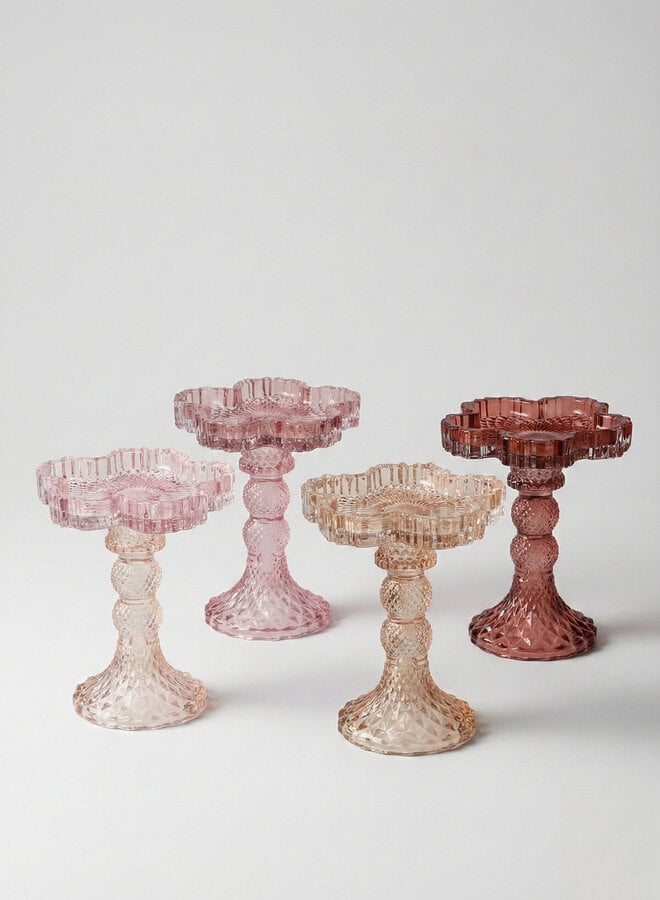 Class kaarsenhouder 12x15 cm roze mix