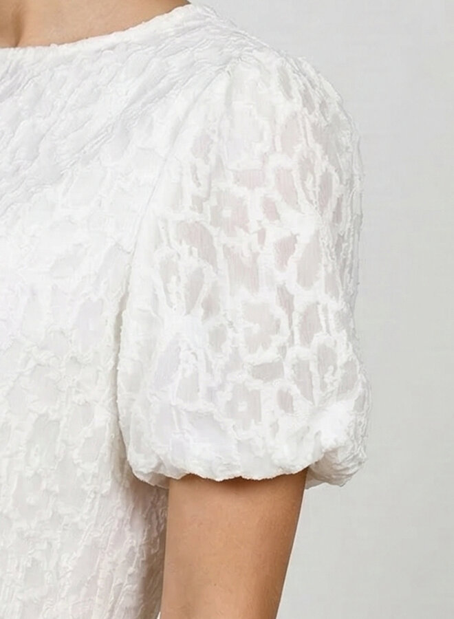 Top bloemenpatroon Eva wit