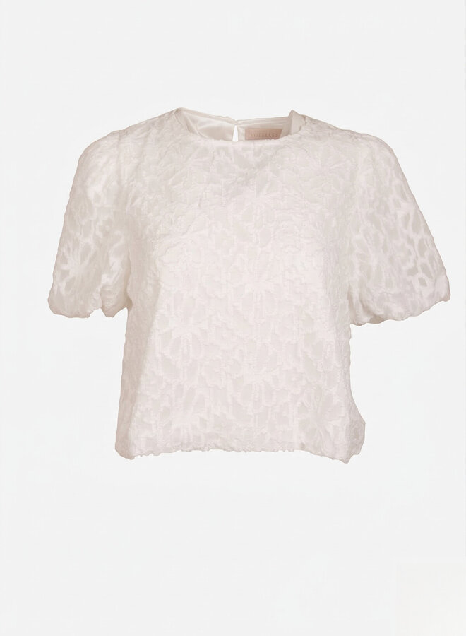 Top bloemenpatroon Eva wit