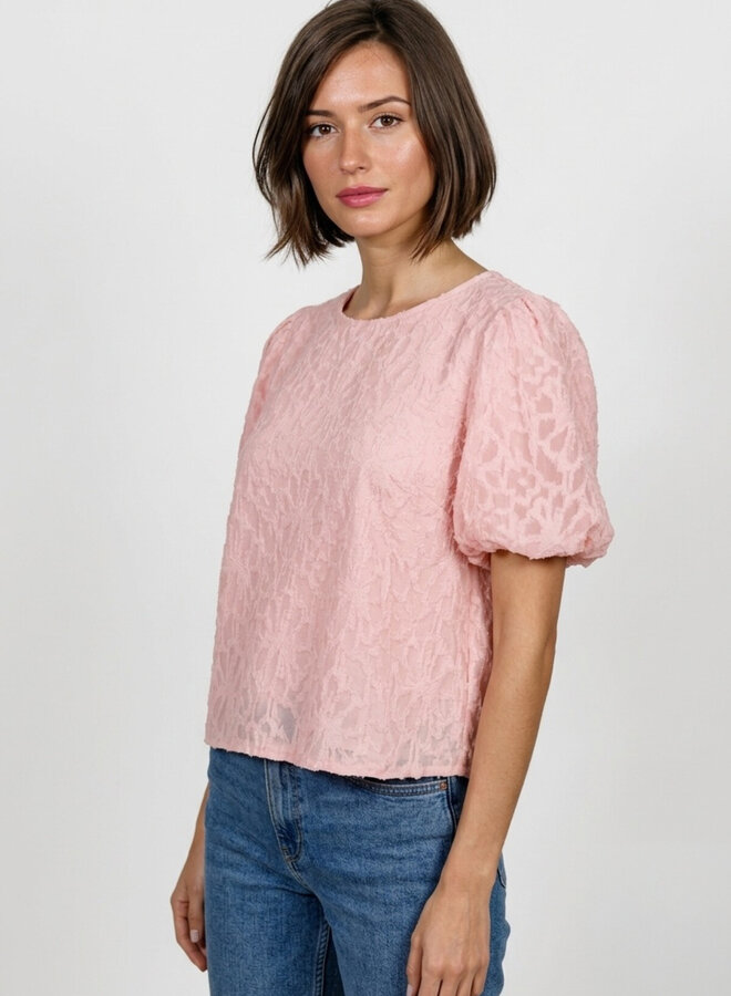 Top bloemenpatroon Eva roze