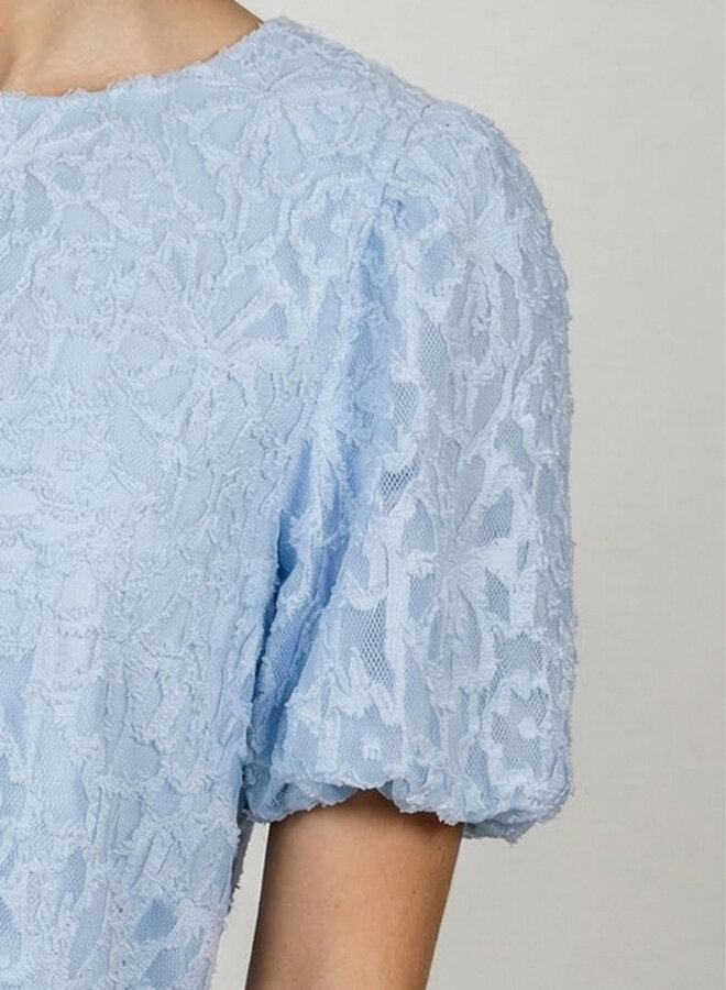 Top bloemenpatroon Eva lichtblauw