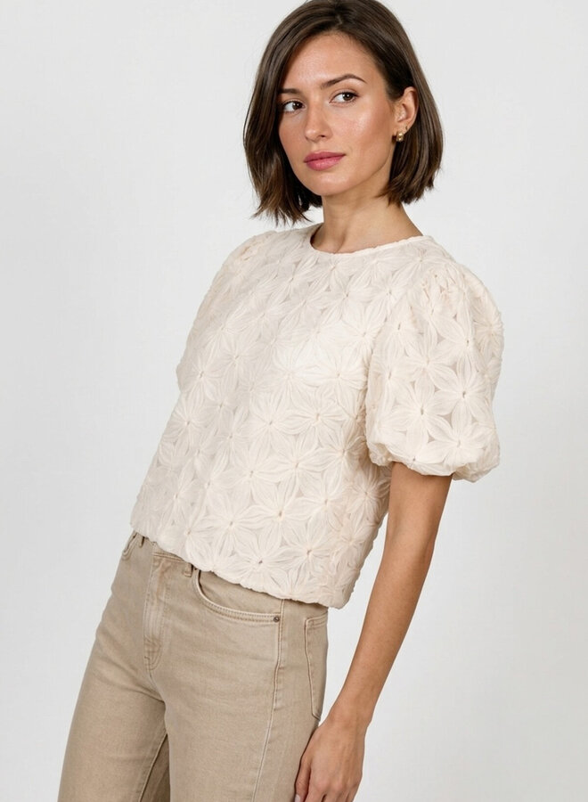 Top bloemenpatroon Zara off-white