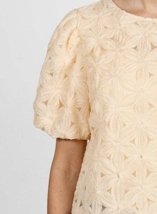 Top bloemenpatroon Zara botergeel