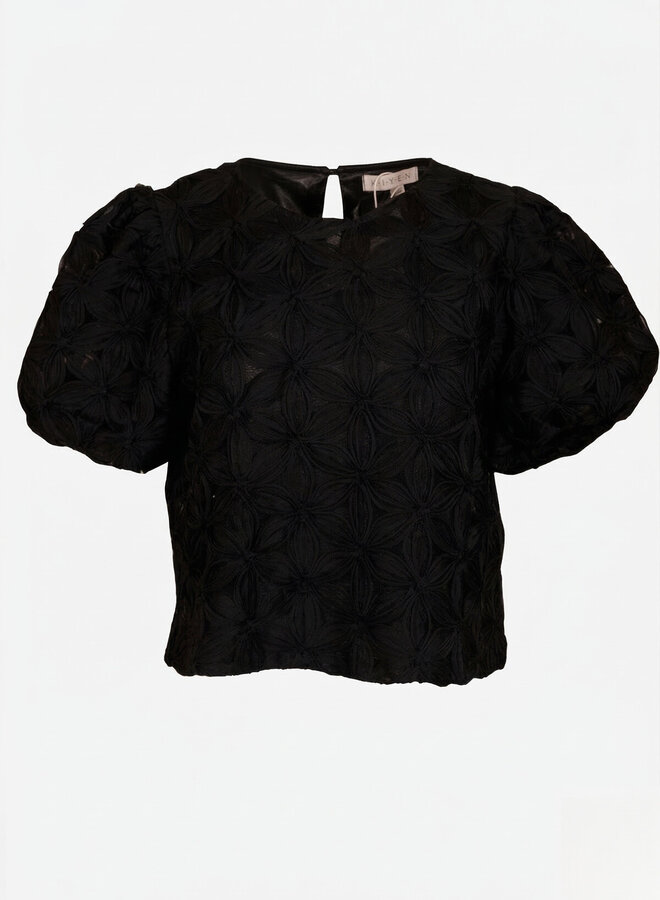 Top bloemenpatroon Zara zwart