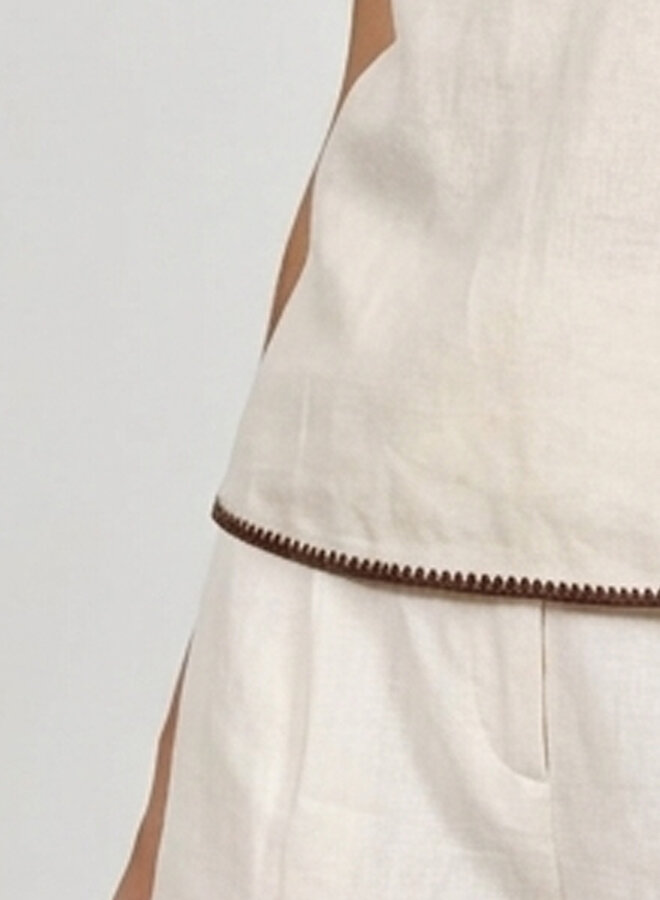 Broek edge wit linnenmix