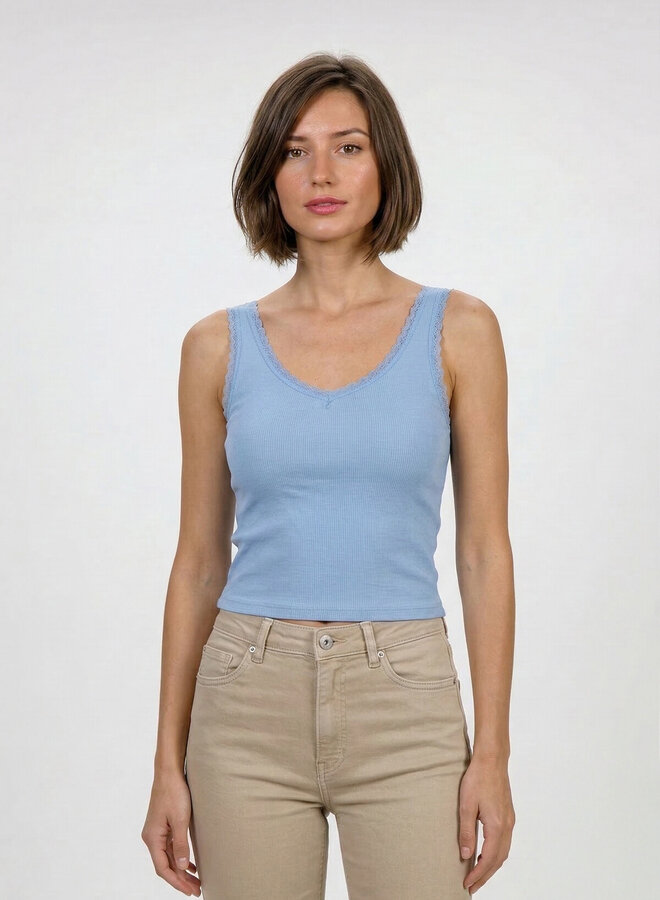 Top met voorgevormde cups blauw