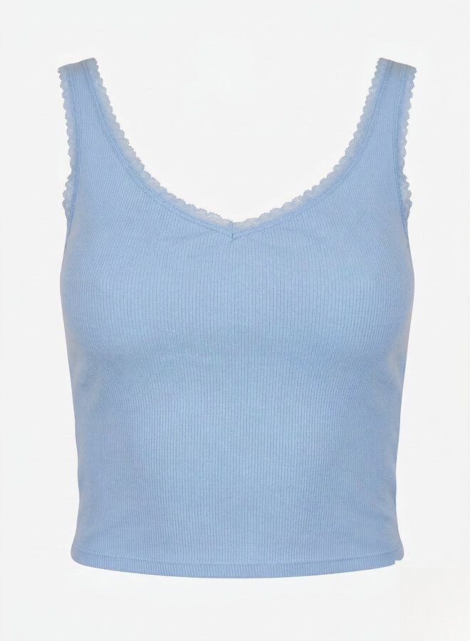 Top met voorgevormde cups blauw