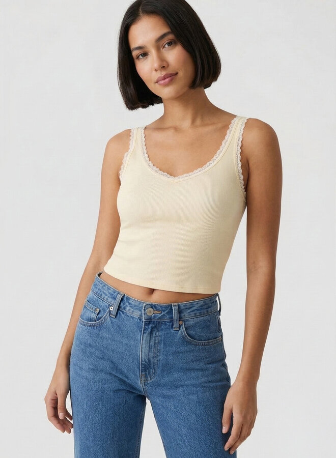 Top met voorgevormde cups geel