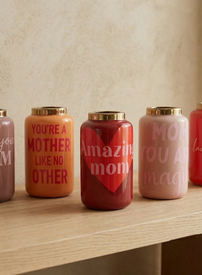 Vaasje moederdag 9x9x16cm